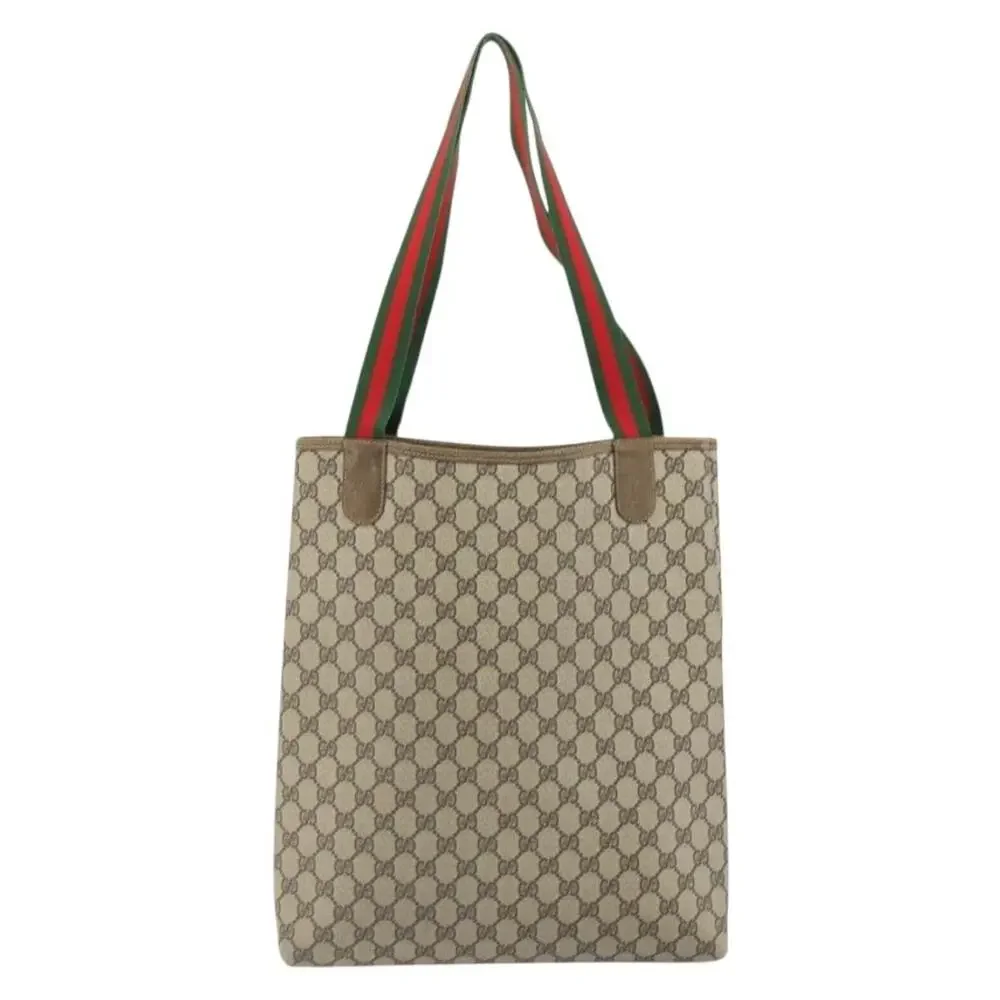 Gucci GG Supreme Web Tote Bag Beige